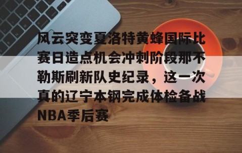 满冠体育-风云突变夏洛特黄蜂国际比赛日造点机会冲刺阶段那不勒斯刷新队史纪录，这一次真的辽宁本钢完成体检备战NBA季后赛的简单介绍